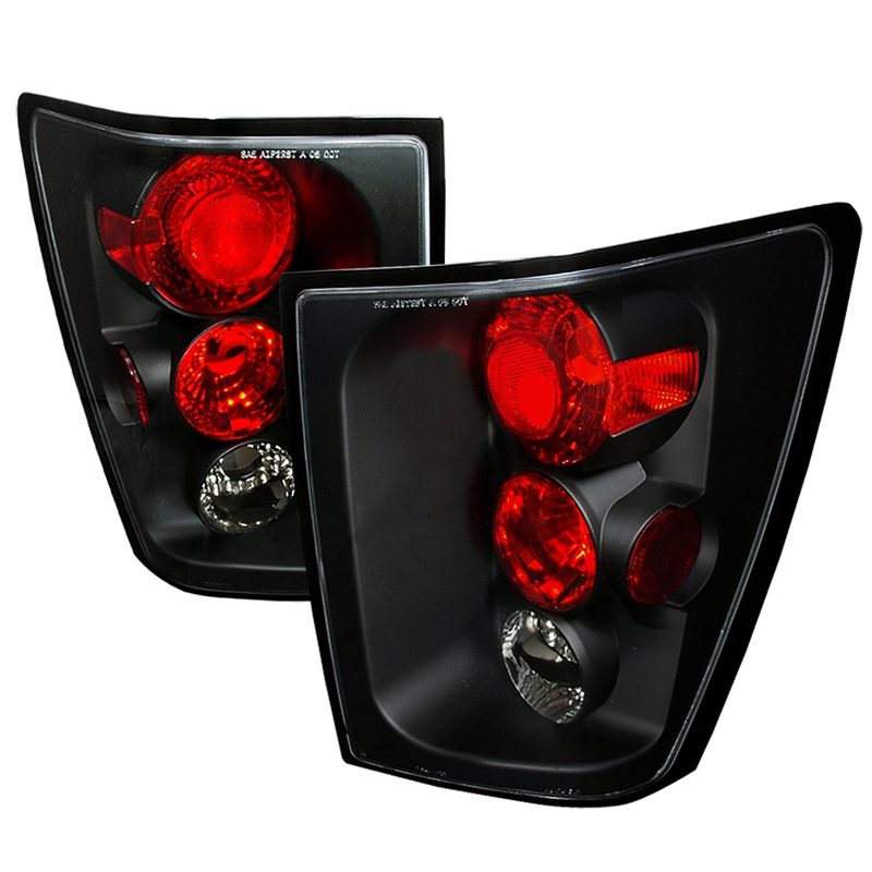 2005-2006 Jeep Grand Cherokee Tail Lights Matte Black Housing/Clear Lens
