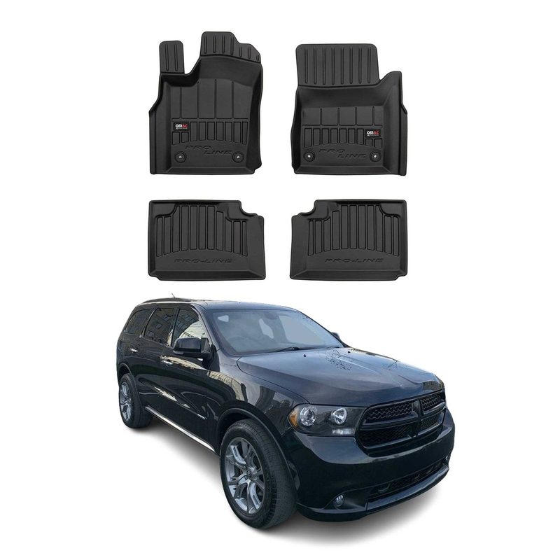 2011-2015 Dodge Durango Premium Floor Mats Liners Full Set All Weather Heavy Duty Black