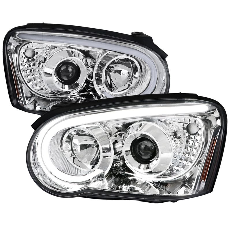 2004-2005 Subaru Impreza WRX/STI Outback Headlights LED Light Bar Chrome