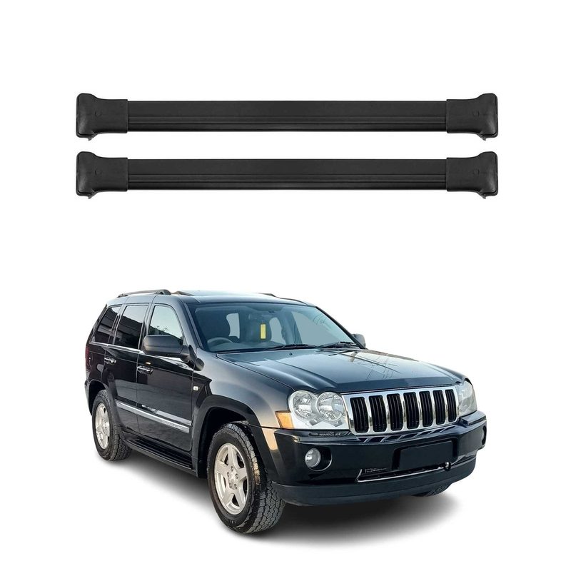2005-2010 Jeep Grand Cherokee Roof Rack Cross Bars Black