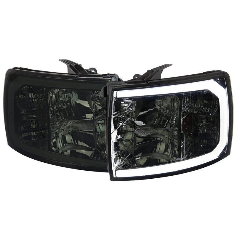 2007-2013 Chevy Silverado 1500 2500HD 3500HD LED Headlights Amber & Smoke