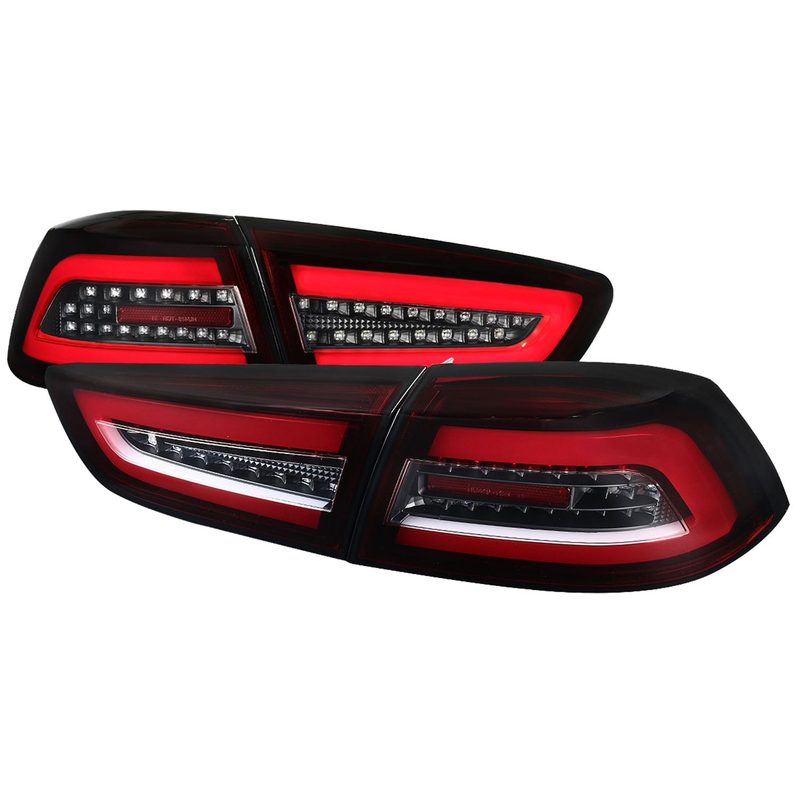 2008-2017 Mitsubishi Lancer / Lancer EVO X Red Bar LED Tail Lights Black/Red