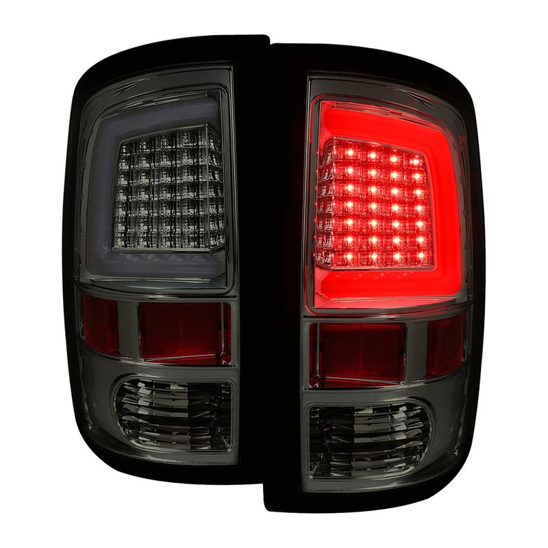 2009-2018 Dodge RAM 1500 2500 3500 White Bar LED Tail Lights Chrome/Smoke