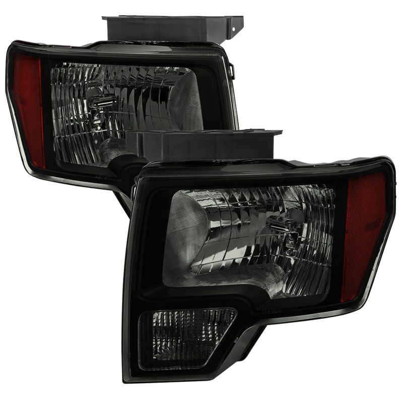 2009-2014 Ford F-150 Factory Style Headlights Black Housing/Smoke Lens
