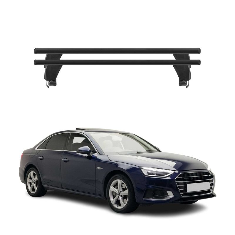 Top Roof Racks Cross Bars fits Audi A4 B9 Sedan 2020-26 FL 2Pcs Black Aluminium