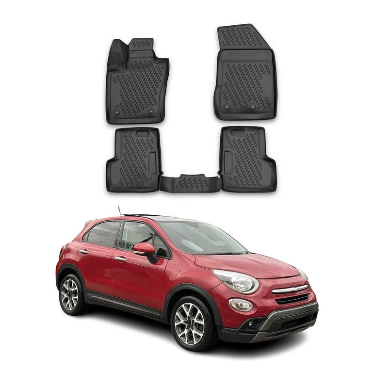2016-2023 Fiat 500X Floor Mats Liners Full Set All Weather Black