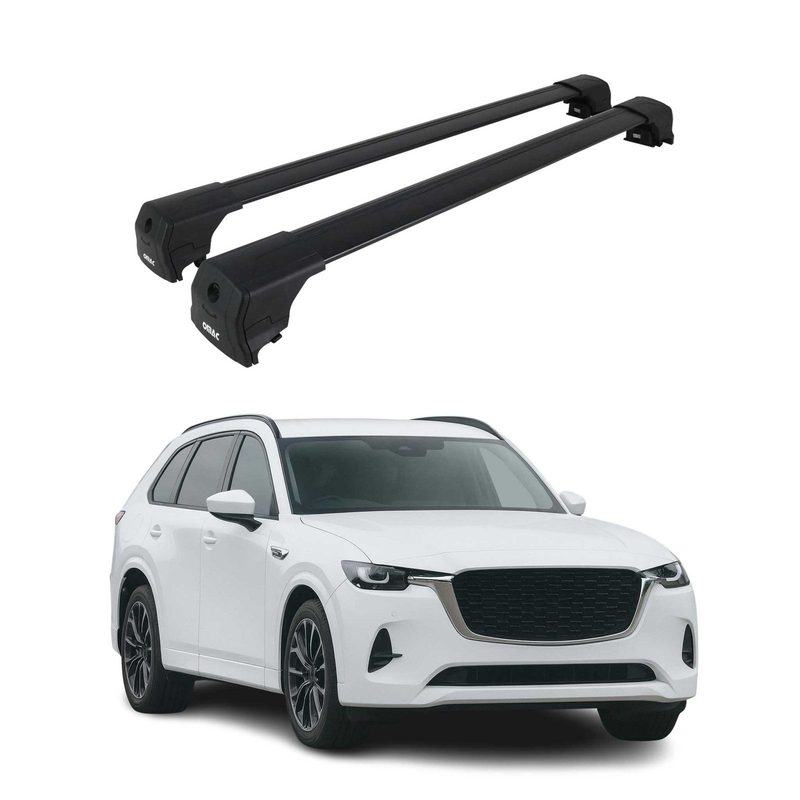 2025-2026 Mazda CX-70 Roof Rack Cross Bars Luggage Carrier Alu Black 2Pcs