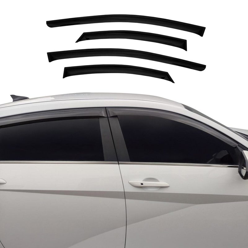 2021-2026 Hyundai Elantra Window Visor Vent Rain Deflector 4Pcs Smoke
