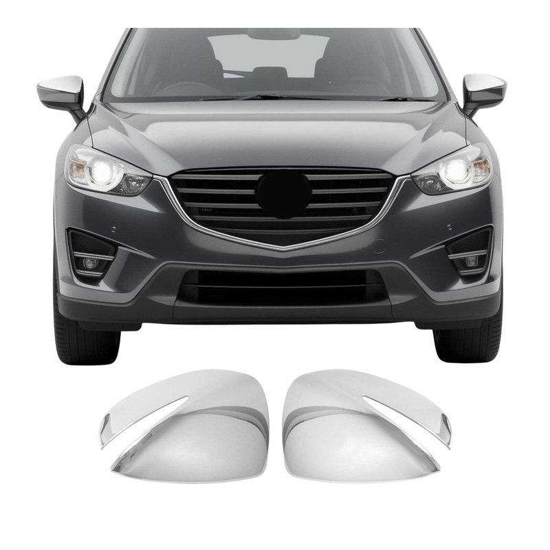 2017-2025 Mazda CX-5 2.gen Side Mirror Cover Caps Chrome Silver 2 Pcs