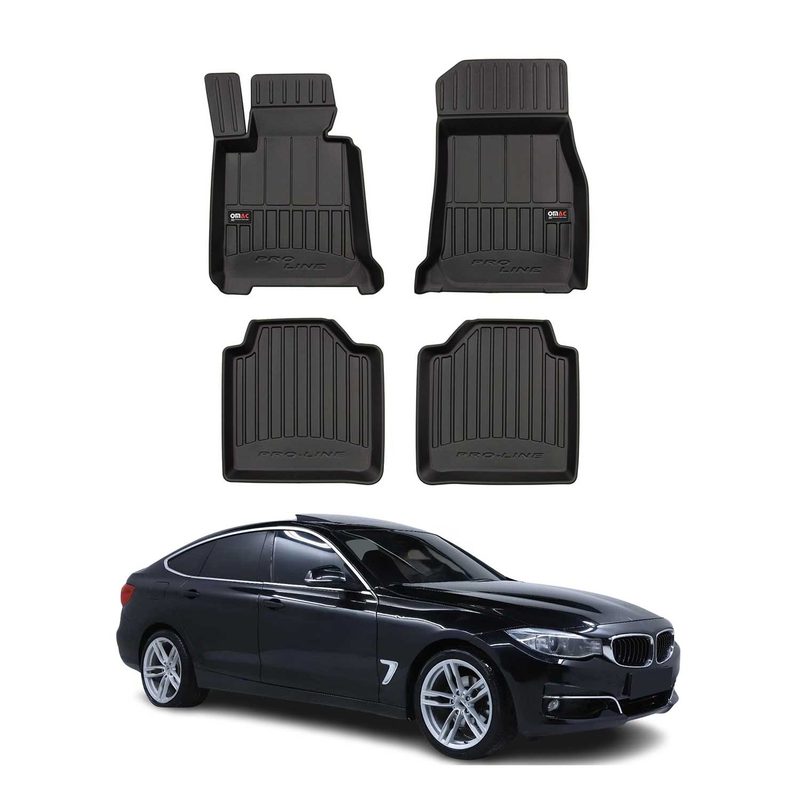 2014-2019 BMW 3 Series GT F34 Premium Floor Mats Liners Full Set All Weather Heavy Duty Black