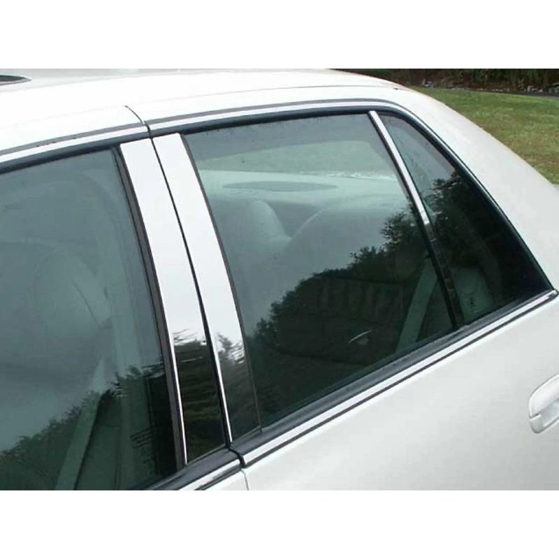 2000-2005 Cadillac DeVille Stainless Steel Pillar Trim 6 Pcs