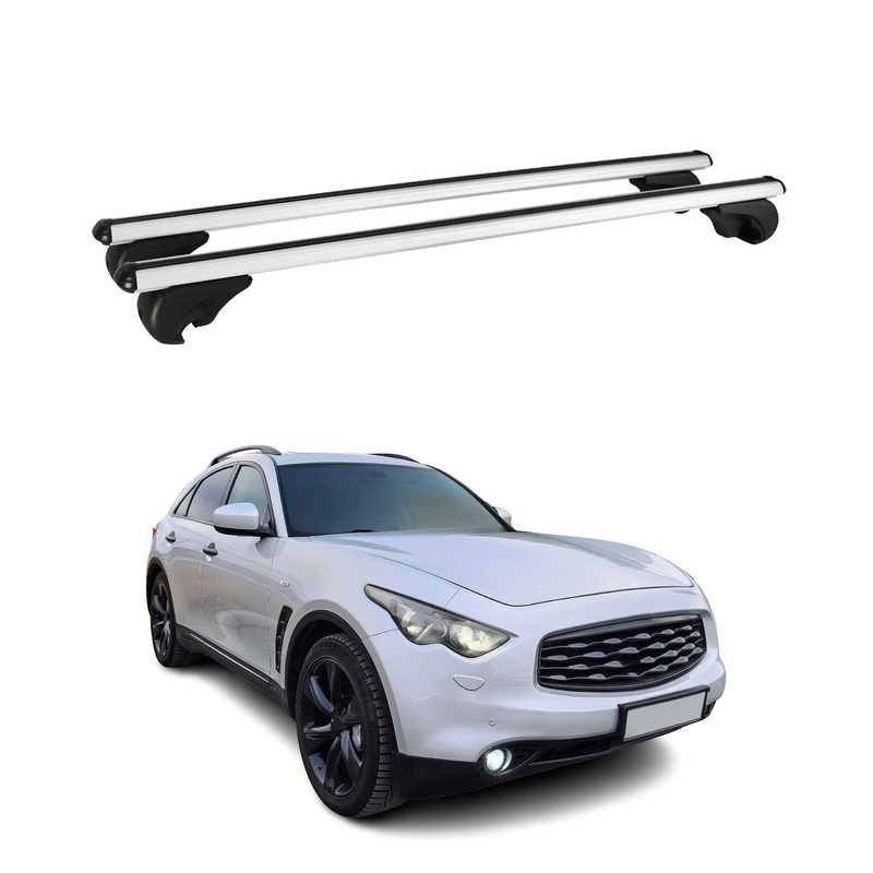 2009-2013 Infiniti FX50 Roof Rack Cross Bars Silver