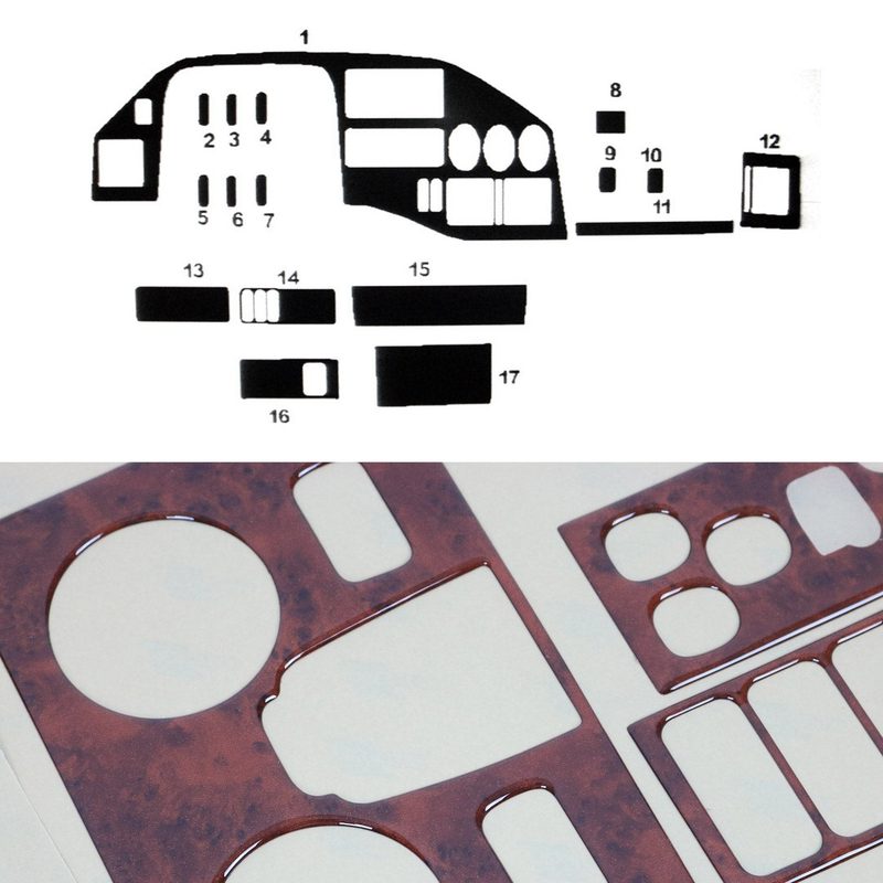 Wooden Look Dashboard Console Trim Kit for Dodge Sprinter 2003-2006 17 Pcs