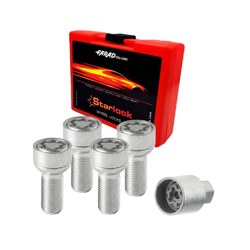 Wheel Lock Kit for INFINITI QX30 2016-2022 M14X1,5 Galvanized Silver 4Locks&1Key