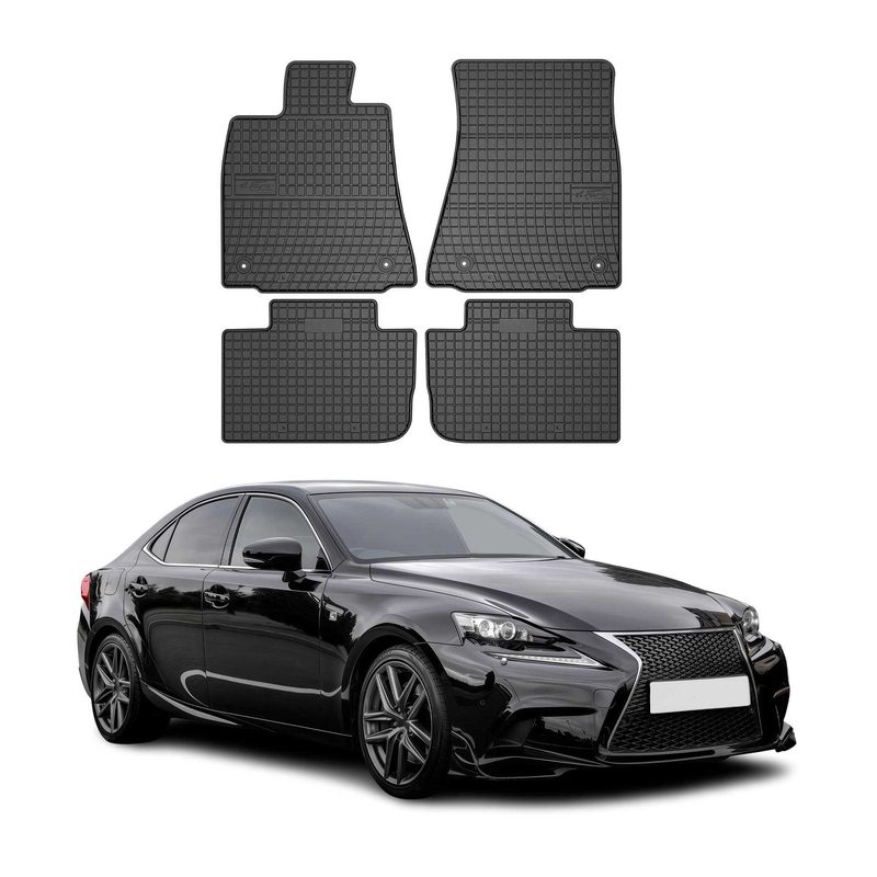 2014-2024 Lexus IS RWD Floor Mats Liners Full Set All Weather Rubber Black