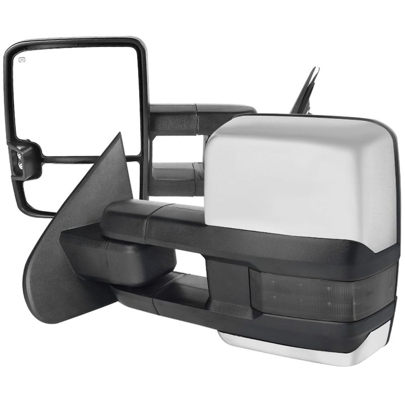 2014-2016 Chevy Silverado/Sierra Heated ATS Manual Chrome Towing Mirrors Smoke