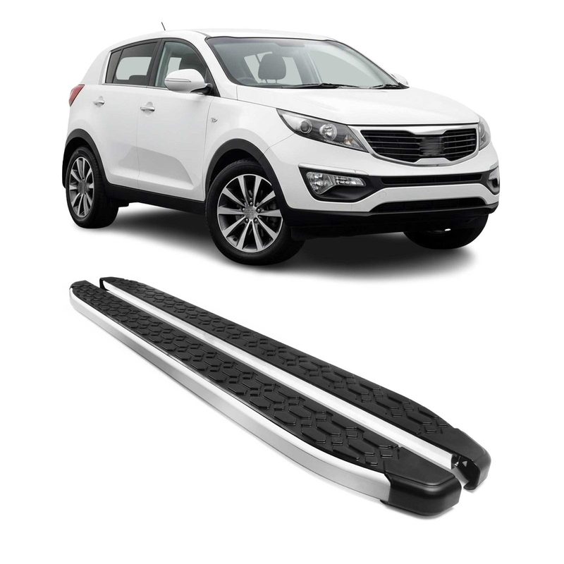 2010-2015 Hyundai Tucson Running Boards Side Steps Silver & Black
