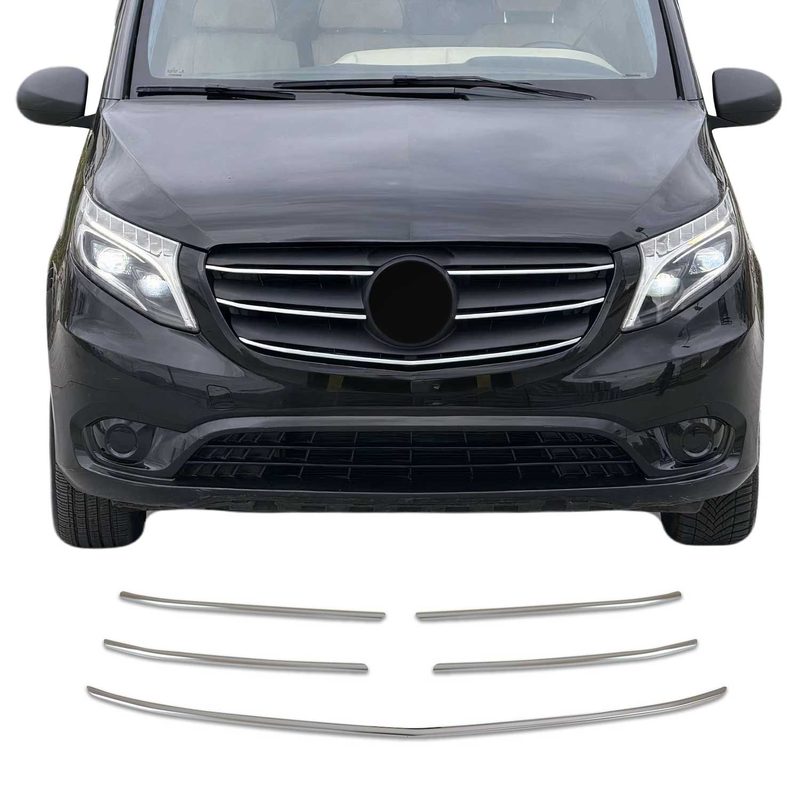 2021-2024 Mercedes Metris Front Bumper Grill Trim Molding Stainless Steel 5x
