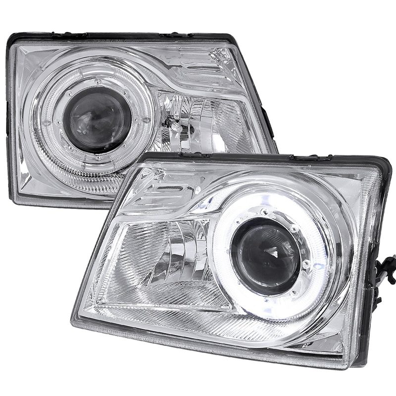 1998-2000 Ford Ranger Halo Projector Headlights Chrome Housing/Clear Lens