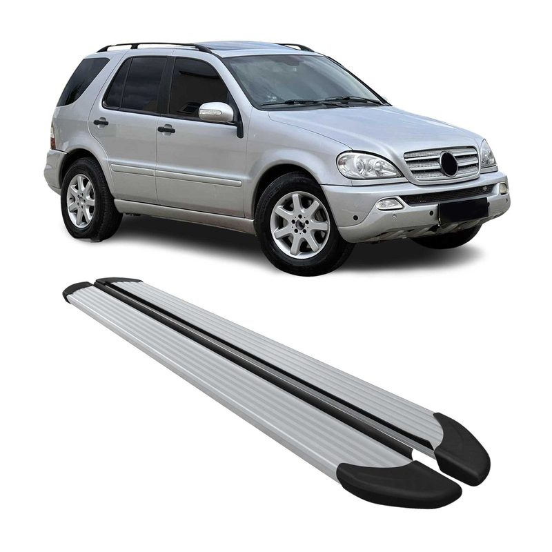 1997-2005 Mercedes M ML Class W163 Running Boards Side Steps Silver
