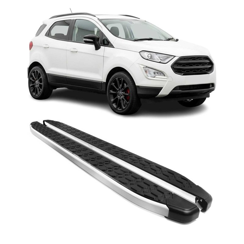 2013-2017 Ford EcoSport Running Boards Side Steps Silver & Black