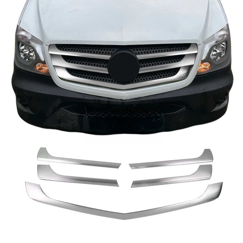 2014-2018 Mercedes Sprinter W906 Front Bumper Grill Trim Brushed Stainless Steel 5x