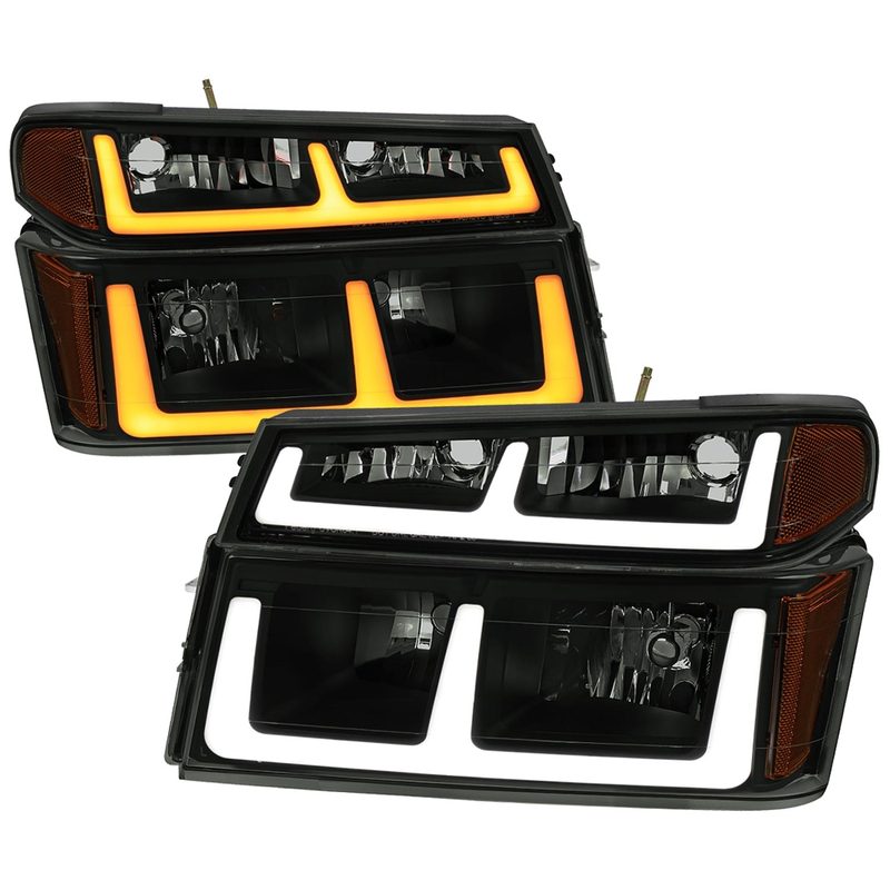 2004-2012 Chevy Colorado / Canyon LED Bar Factory Headlights Amber Corber Lamp