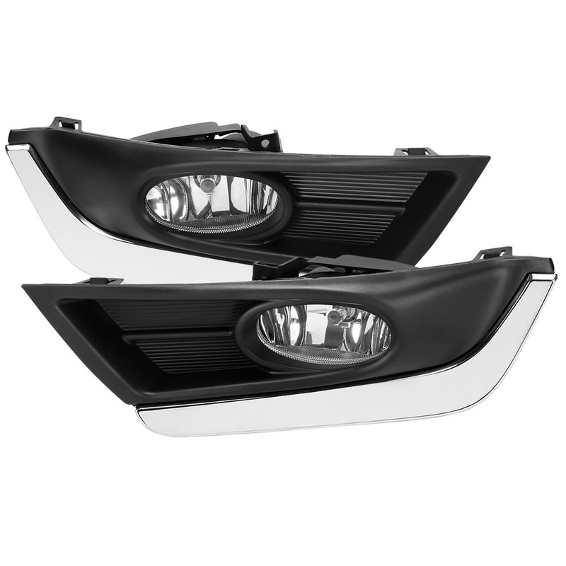 2017-2018 Honda CR-V H8 Fog Lights w/ Switch & Wiring Harness Chrome/Clear