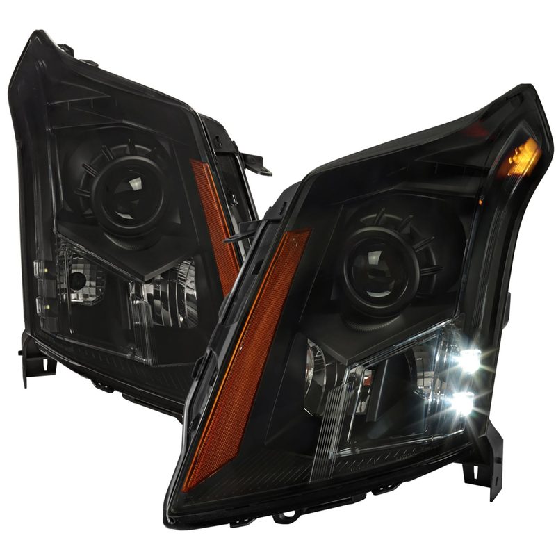 2010-2016 Cadillac SRX Projector Headlights Matte Black Housing/Smoke Lens