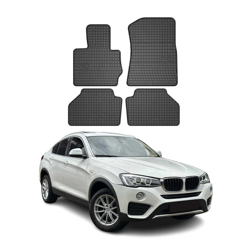 2015-2018 BMW X4 1.gen Floor Mats Liners Full Set All Weather Rubber Black
