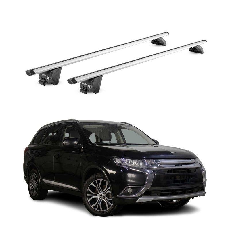 Roof Rack Cross Bars Carrier for Mitsubishi Outlander 3.gen 2014-2021 Silver 2x