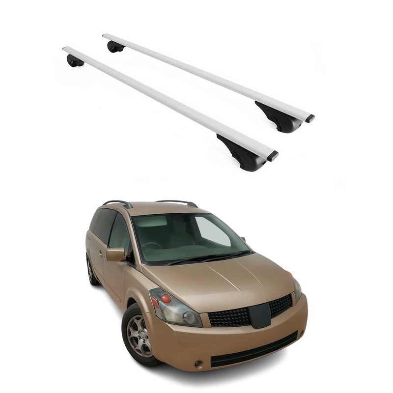2004-2009 Nissan Quest Roof Rack Cross Bars Silver