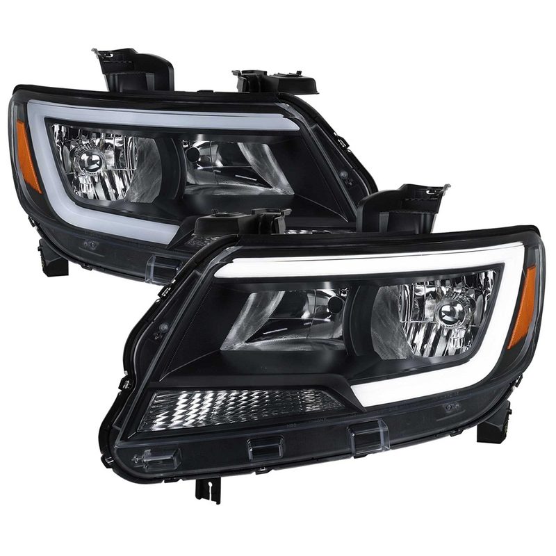 For Chevrolet Colorado 2015-2022 Factory Style Headlights Switchback LED Bar Turn Signal Black Housing Clear Lens