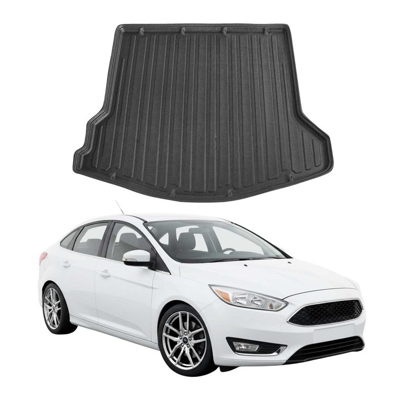 2012-2018 Ford Focus Sedan Cargo Liner Trunk Mat All Weather Full Size Spare Wheel Black