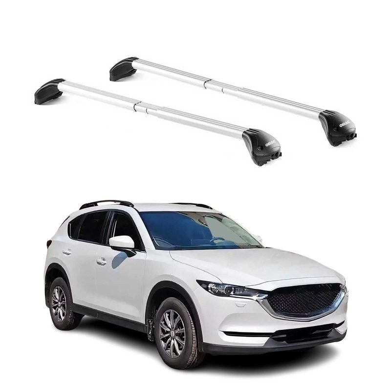 2017-2025 Mazda CX-5 2.gen Roof Rack Cross Bars Silver Luggage Carrier 2 Pcs