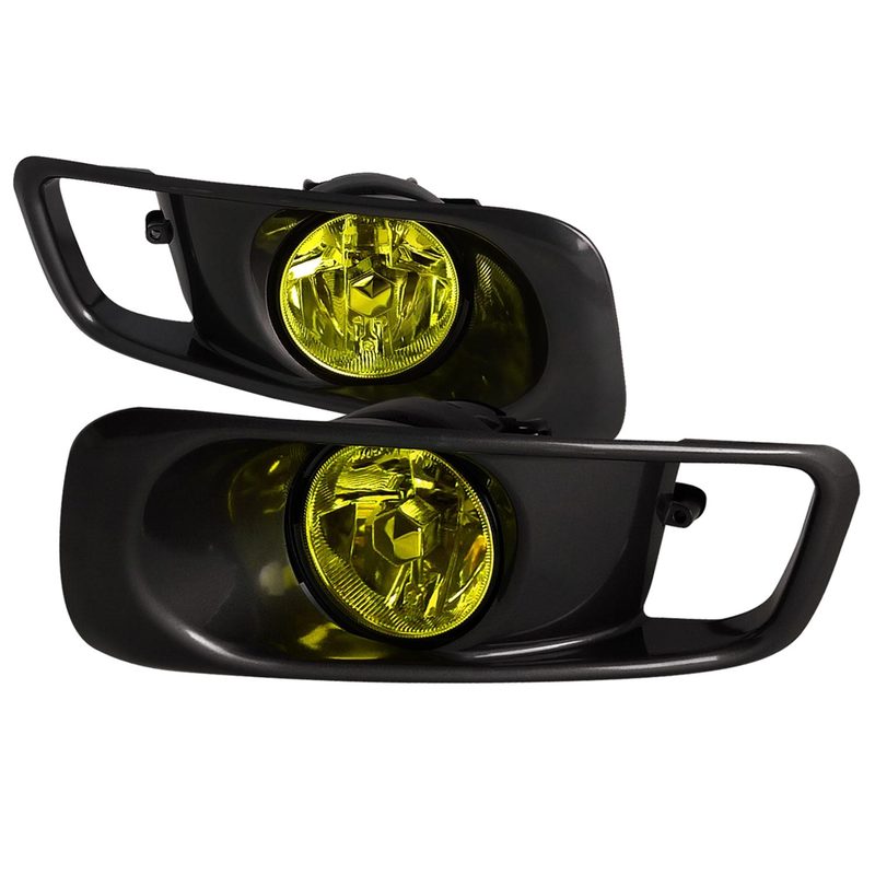 1999-2000 Honda Civic H3 Fog Lights Kit Chrome Housing/Yellow Lens