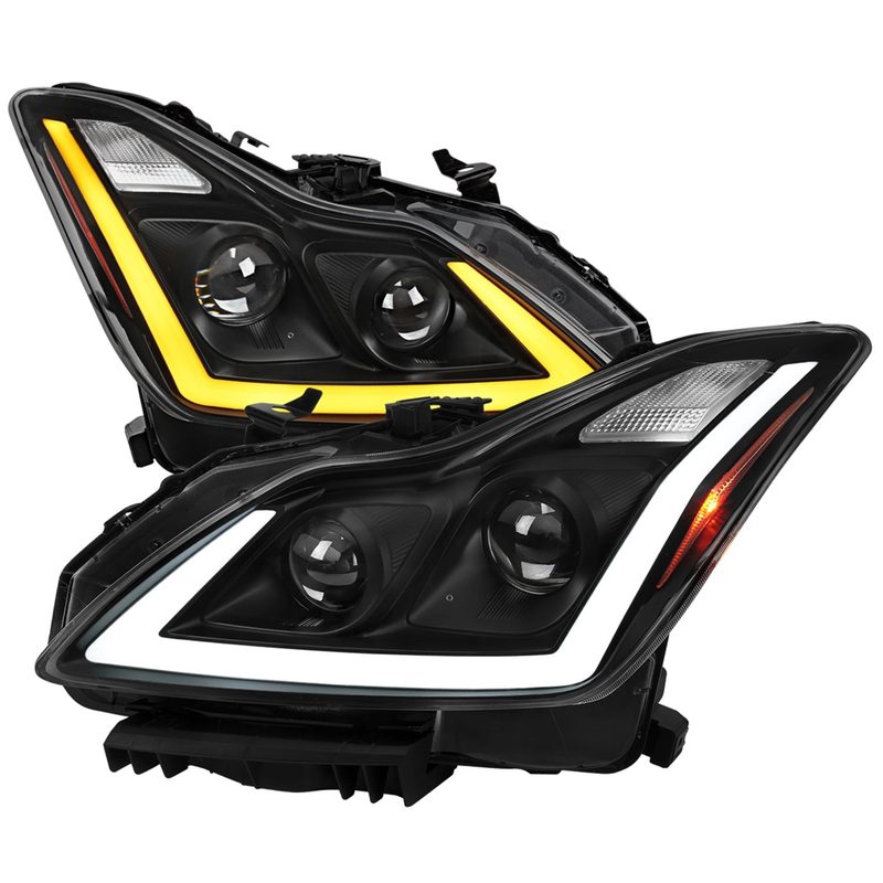 2008-2013 Infiniti G37/14-2015 Q60 Coupe/Convertible LED Signal Headlights Black