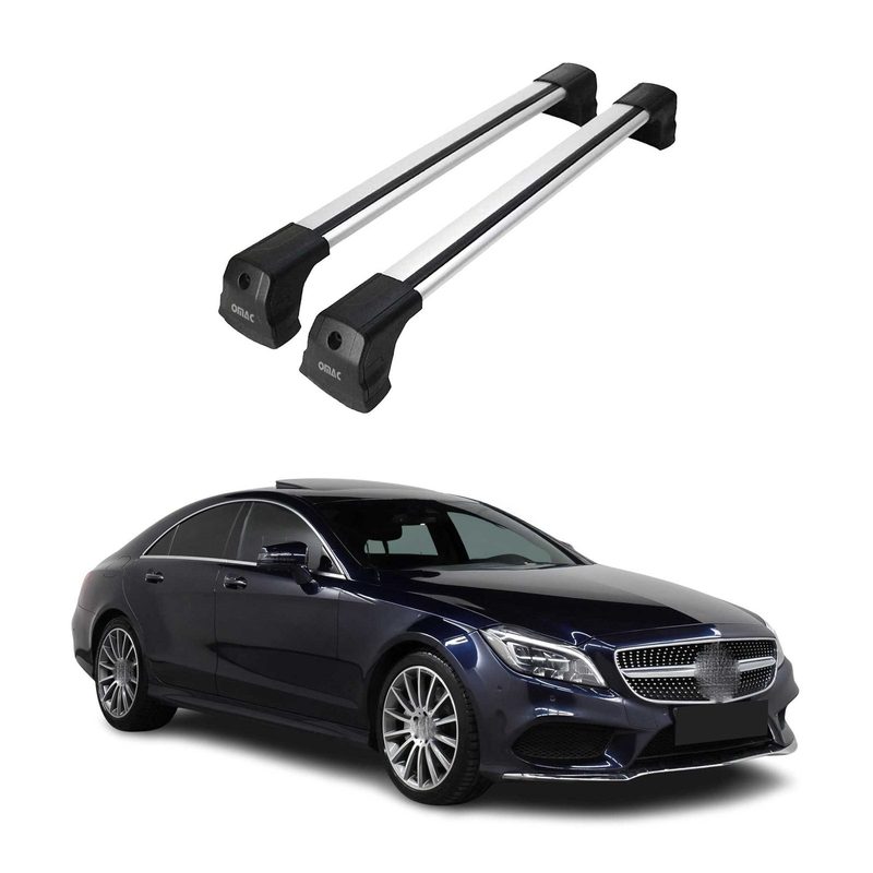 2012-2018 Mercedes CLS Class C218 Roof Rack Cross Bars Silver Aluminium 2 Pcs