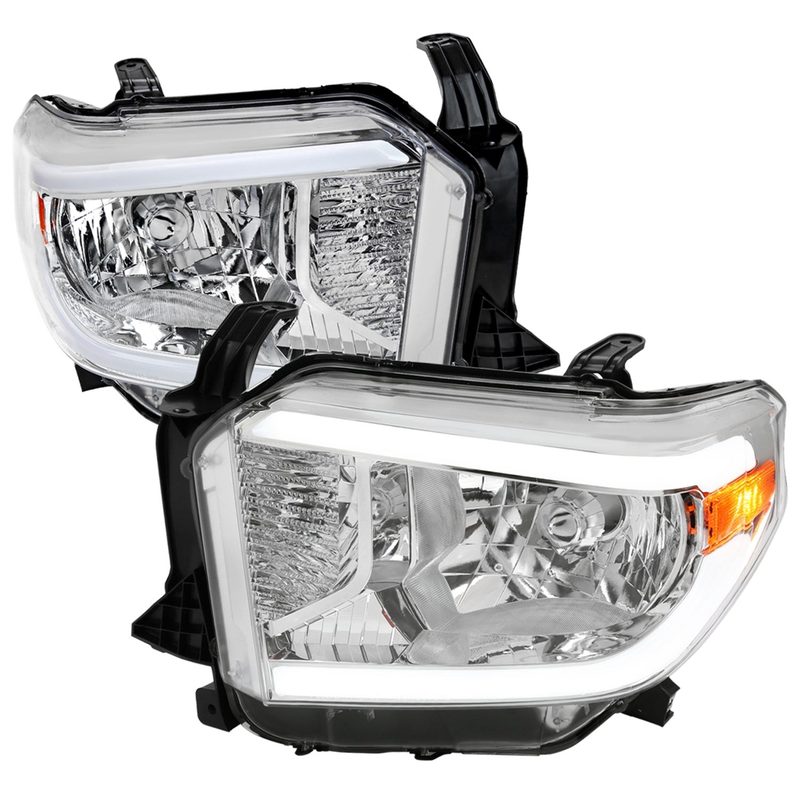 2014-2021 Toyota Tundra LED Bar Factory Style Headlights Chrome/Clear Lens