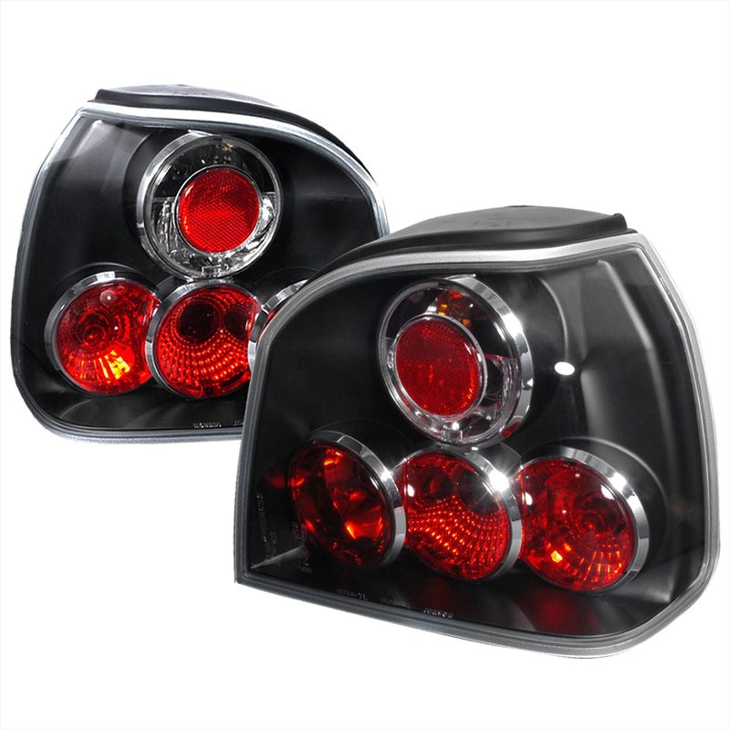 1993-1998 VW Golf Mk3 Tail Lights Matte Black Housing/Clear Lens