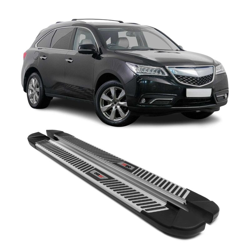 2014-2020 Acura MDX Running Boards Side Steps Silver & Black