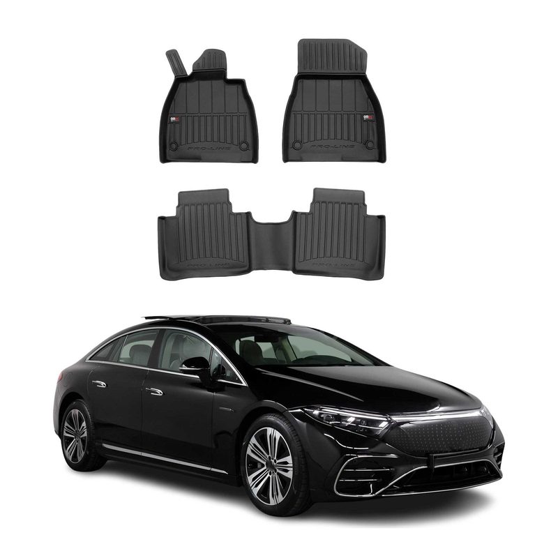 2022-2024 Mercedes EQS V297 Liftback Premium Floor Mats Liners Full Set All Weather Heavy Duty Black