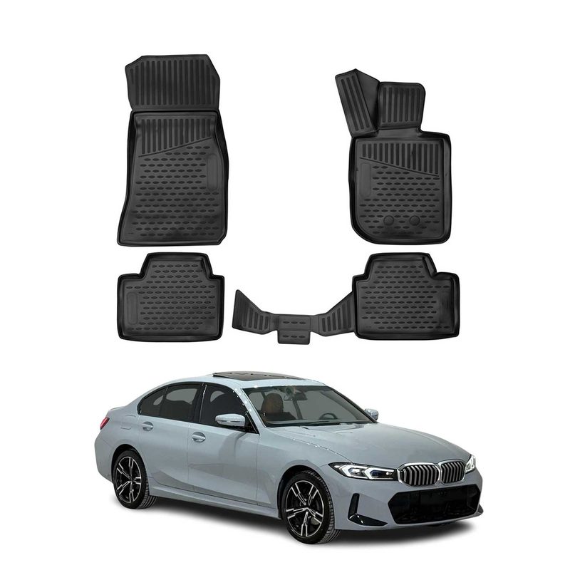 2019-2026 BMW 3 Series G20 Sedan / G21 Touring Floor Mats Liners Full Set All Weather Black