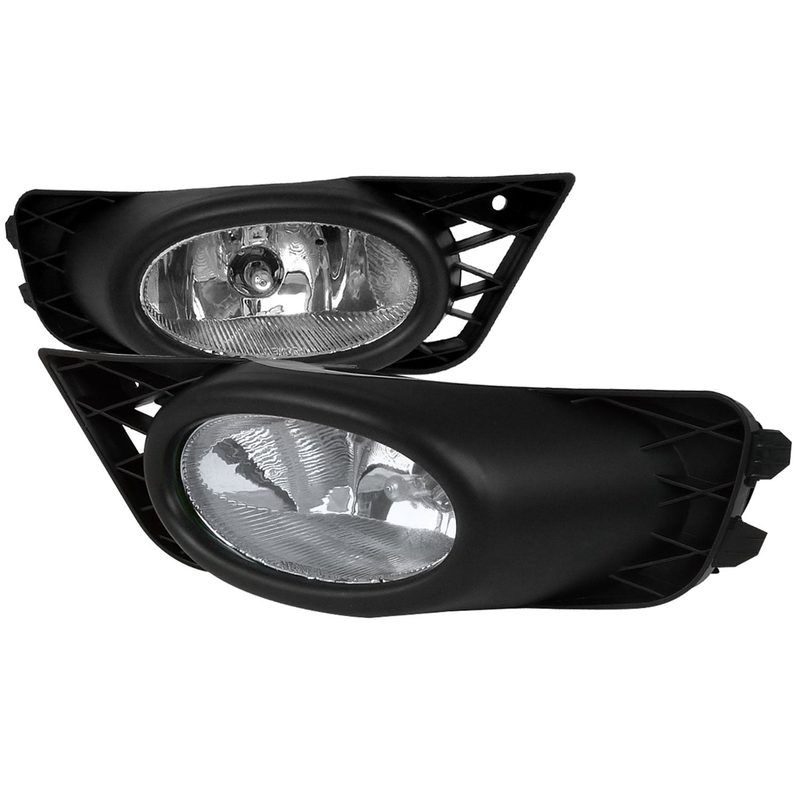 2009-2011 Honda Civic Sedan H11 Fog Lights Kit Chrome Housing/Clear Lens
