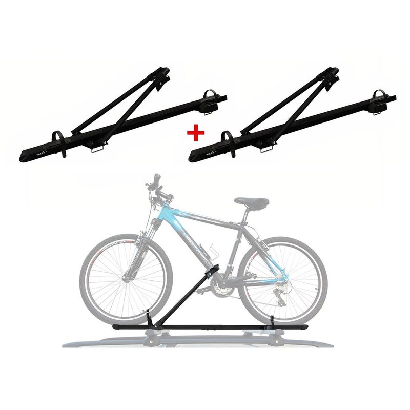 2Pcs Pro Bike Carrier Roof Mount Black Alu Bicycle Rack Cycling Car Truck SUV