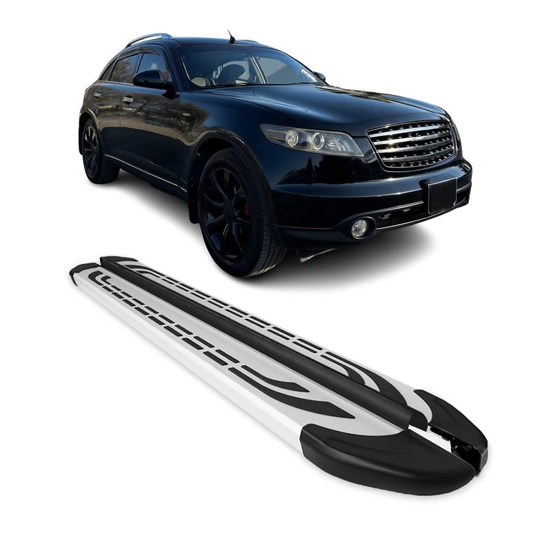2003-2008 Infiniti FX35 Running Boards Side Steps Silver