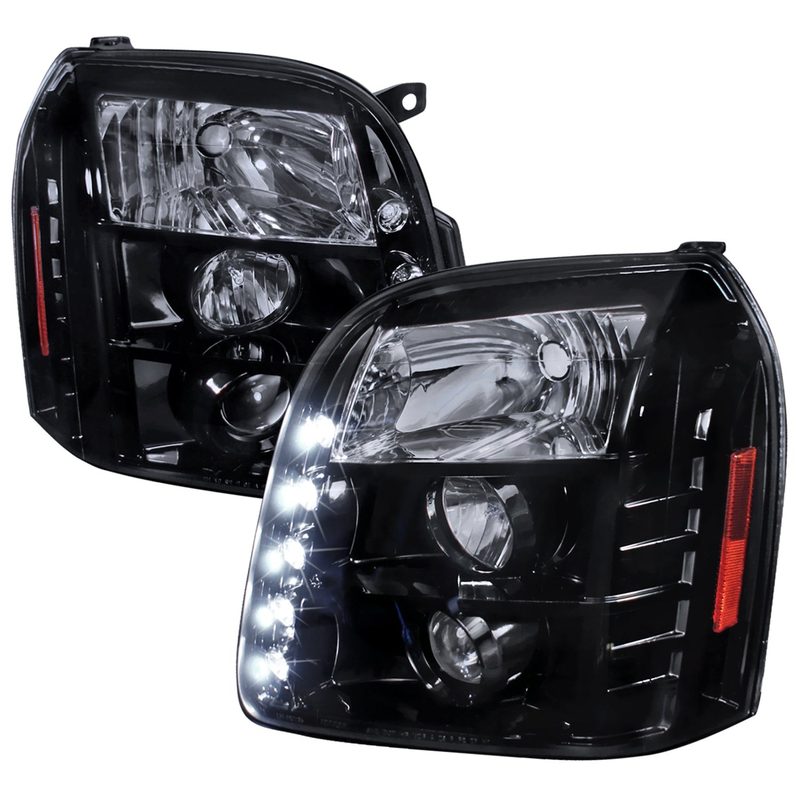 2007-2014 GMC Yukon/Yukon XL Projector Headlights Glossy Black/Smoke Lens