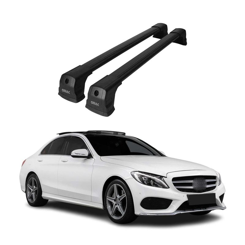 2015-2021 Mercedes C Class W205 Sedan Roof Rack Cross Bars Black