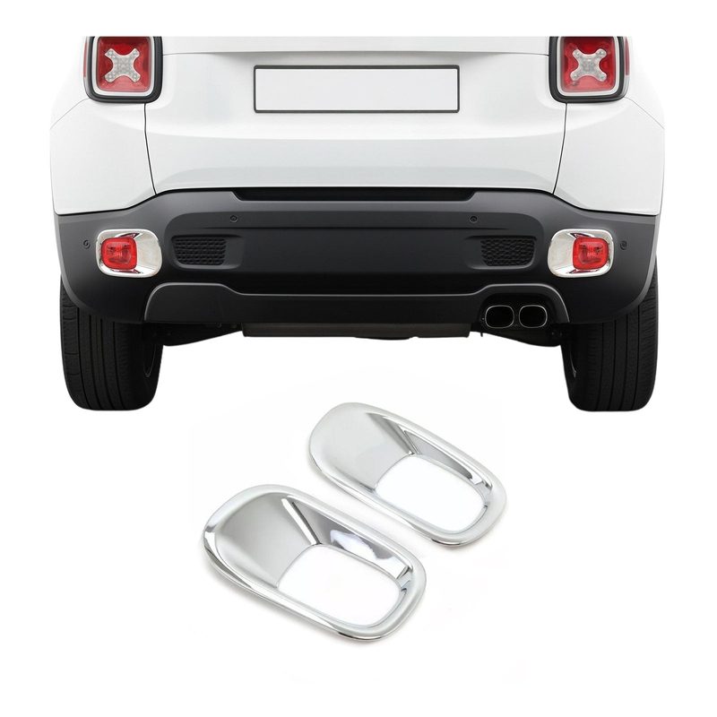 2015-2024 Jeep Renegade Trunk Reflector Frame Trim Chrome Silver 2Pcs