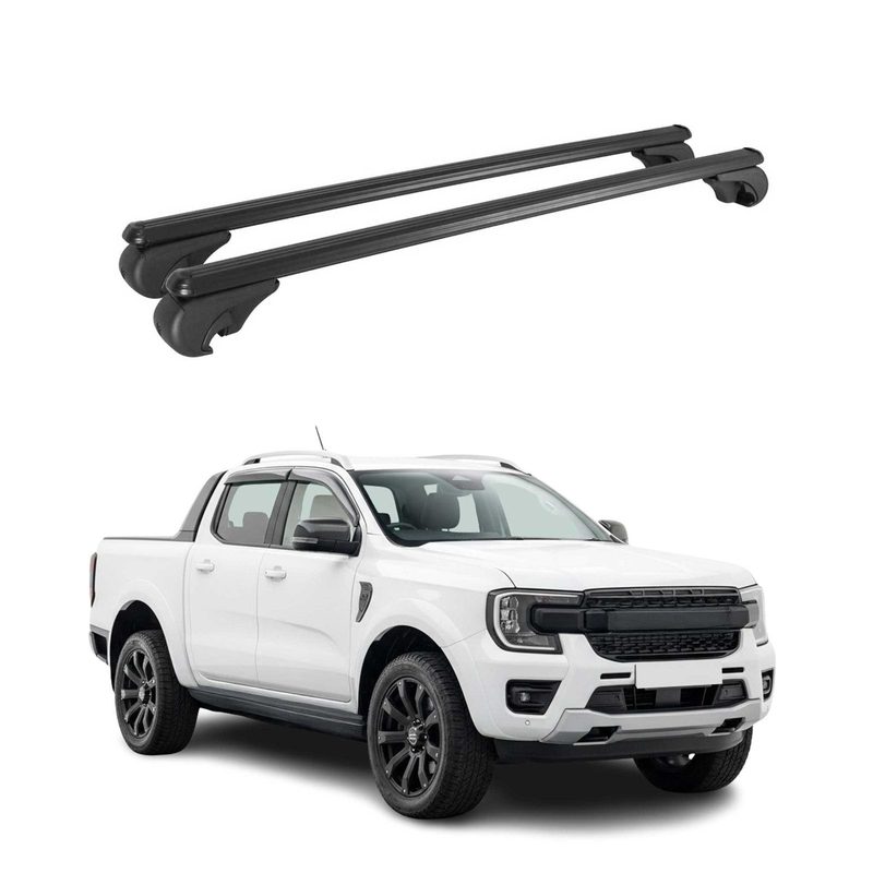 Roof Rack Cross Bars Luggage Carrier for Ford Ranger 2024-2026 TÜV Black 2 Pcs